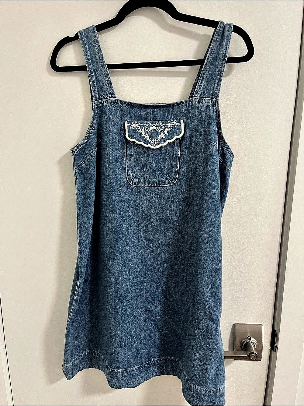 Damson Madder Nancy Denim Pinafore Mini Dress Blue Size 10